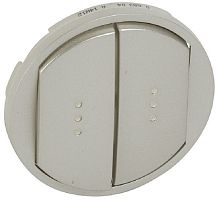 Лицевая панель Legrand Celiane для 2-кл. выключателя с подсветкой титан картинка